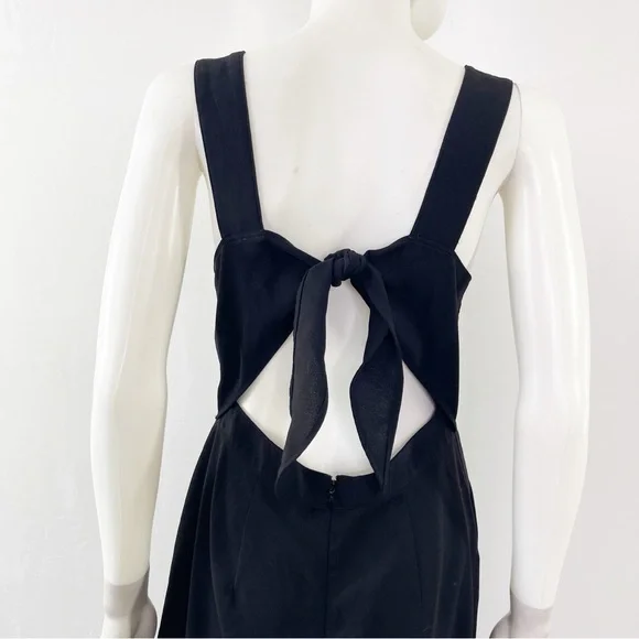 Madewell Jumpsuit Black Wide Leg Sleeveless Tie Back Square Neck Size 6 - Picture 7 of 11